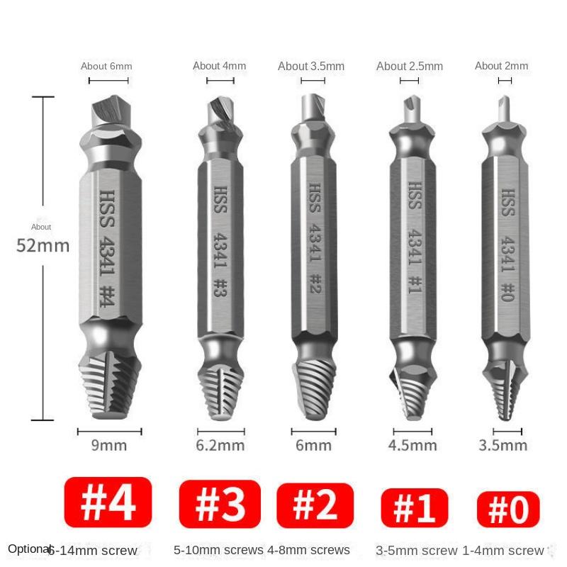 Screw Extractor, Universal Cutting Head Screw Tools, Slippery Screw Removal Broken Wire Extractor.