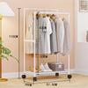 Simple Coat Rack Easy To Assemble Clothes Rack with Wheels PP Material Bedroom Storage Shelves Multi-layer Standing Furniture