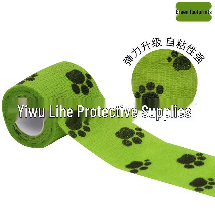 Colorful Cartoon Animal Elastic Self-Adhesive Pet Bandage for Dogs - Anti-Dirty Foot Wrap, Ankle Support & Finger Bandage