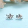 Dragonfly Stud Earrings Korean Version with Diamonds Niche Design Fashionable Zircon Silver Needle Ear Bone Needle Woman