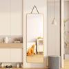 Full-Length Wall-Mounted Mirror with Rope Hanging, Ideal for Dorms and Bedrooms, No-Drill Installation