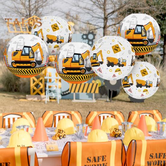 Экскаватор Бумажные Фонарики Строительная Тематическая Вечеринка Декор Праздничная Атмосфера Создатель Дверей Спальни Гостиной