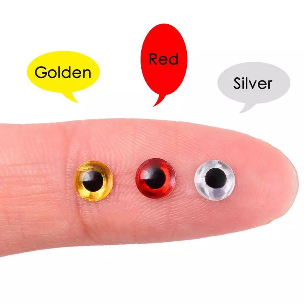 Holographic 3mm 4mm 5mm 6mm 100pcs/lot Artificial Fish Eyes 3D Fish Eyes DIY Eyes Fishing Lure Eyes