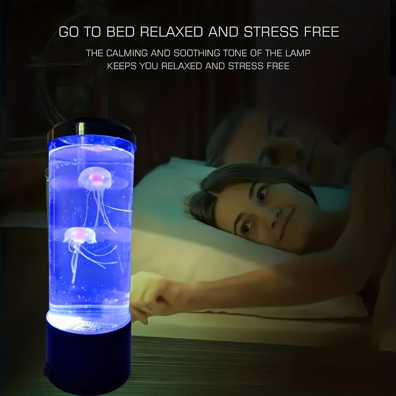 1 шт. электрическая лавовая лампа в виде медузы - 7-цветная светодиодная подсветка для домашнего декора и релаксации - питание от USB