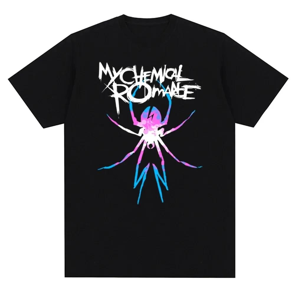 My Chemical Romance Mcr Band Мужская и женская хлопковая футболка с принтом Повседневная футболка с коротким рукавом Уличная мода Трендовые футболки Топы