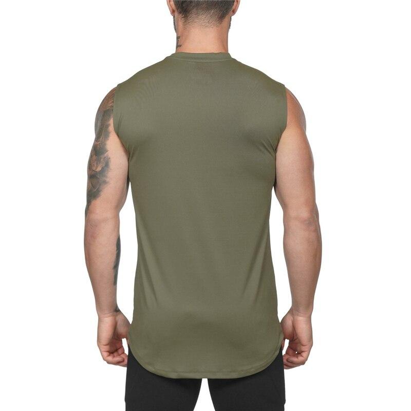 Muscleguys Cotton Crew Neck Sports Casual Sleeveless T-Shirt Training Fitness Simple Fashion Men's Undershirt
