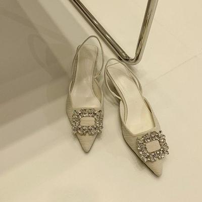 Мода 2025 весна туфли-лодочки с острым носком драг корейская версия сексуальные вечерние сандалии женская обувь стразы модные летние сандалии zapatos de tacón