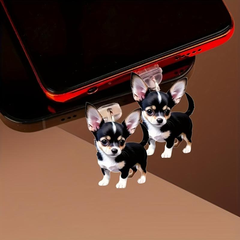 Акриловый Плоский Животный 2D Пылезащитный Брелок-Подвеска Для iPhone и Type-C Коннекторов