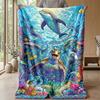 Ocean Life Adventure 5 Theme blanket Lightweight Warm Flannel Blanket Decorative Throw Blanket for Home Decoration
