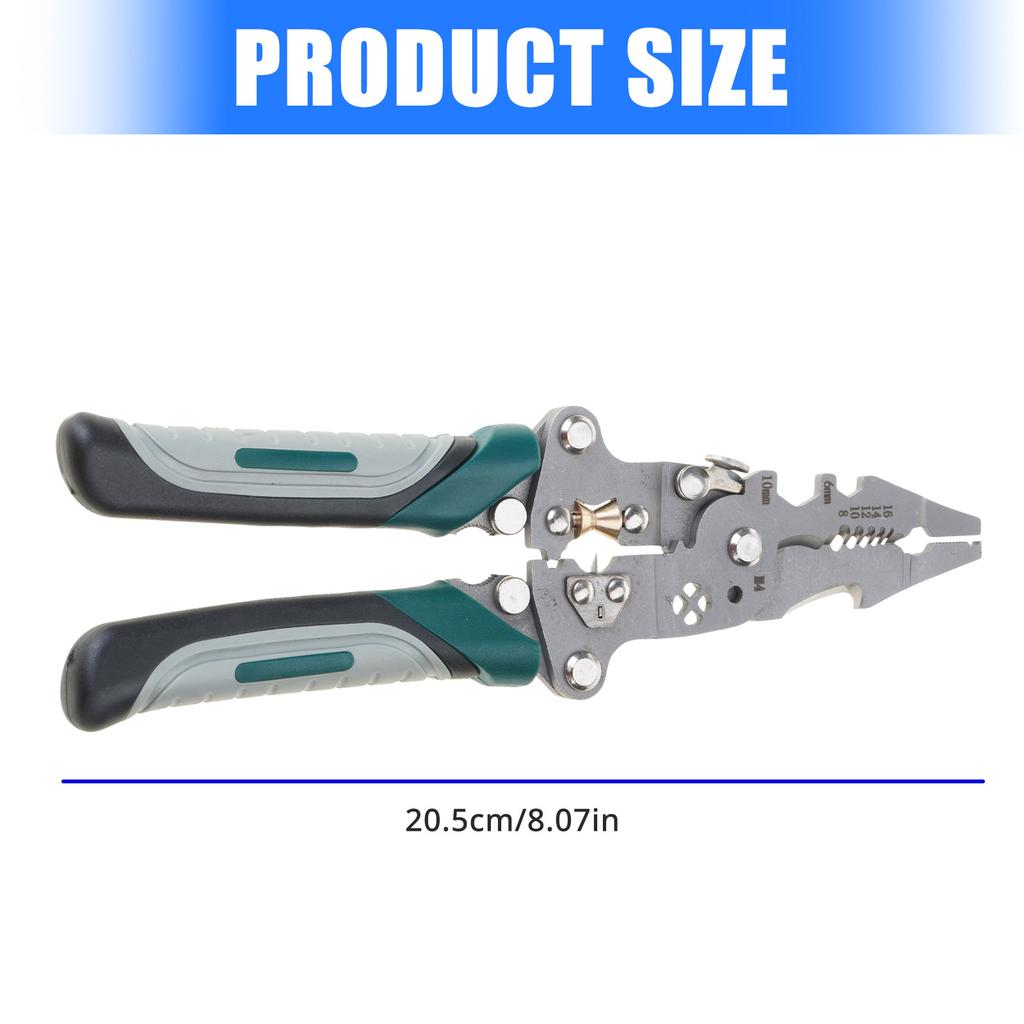 Multifunctional Folding Wire Stripper Pliers with Pulley Design Cable Cutter Crimping Tool for Multiple Hand Tool Use