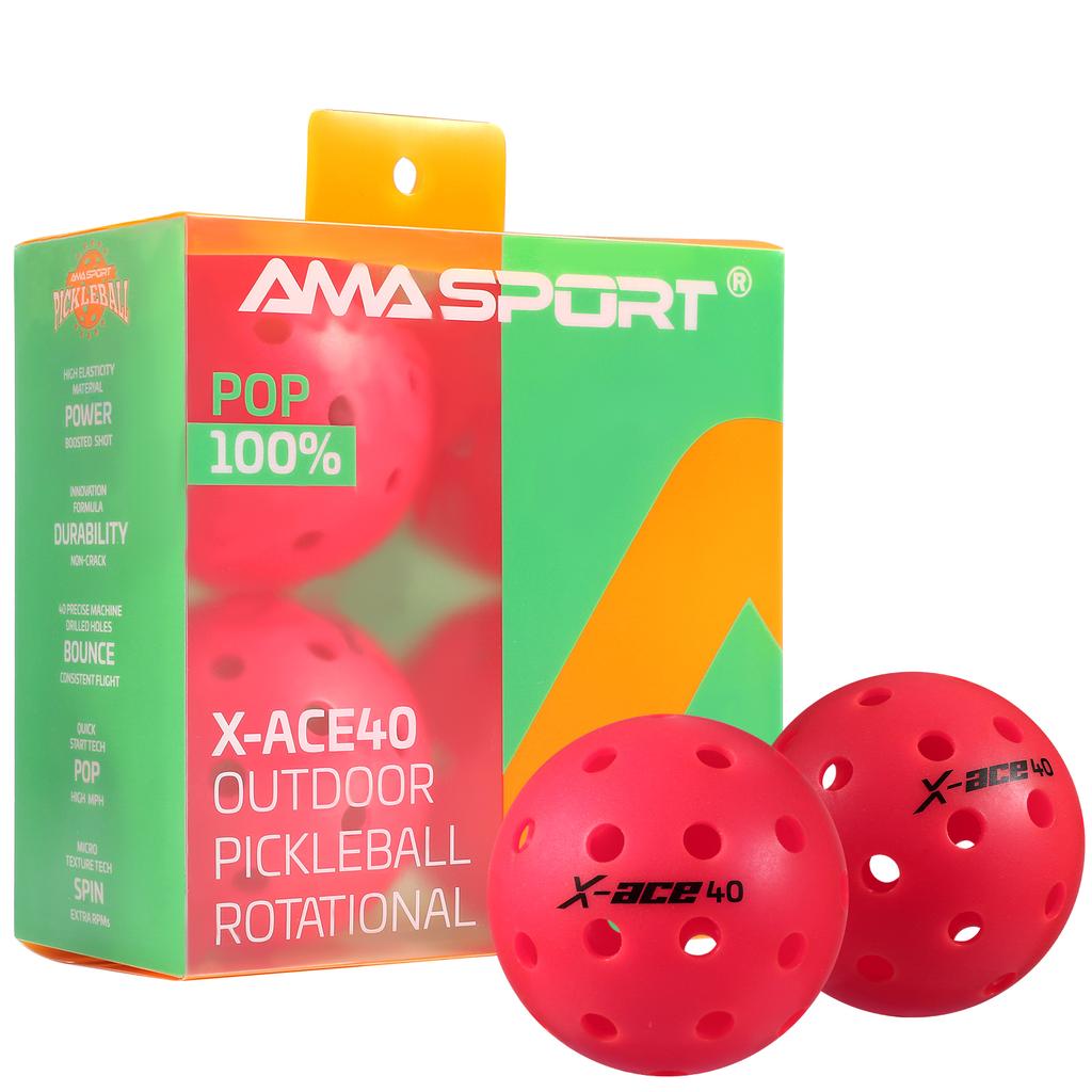 Мячи для пиклбола AMASPORT X-ACE40 Профессиональные Официальные Мячи для Пиклбола с Высоким Отскоком и Высокой Видимостью для Игр на Открытом Воздухе