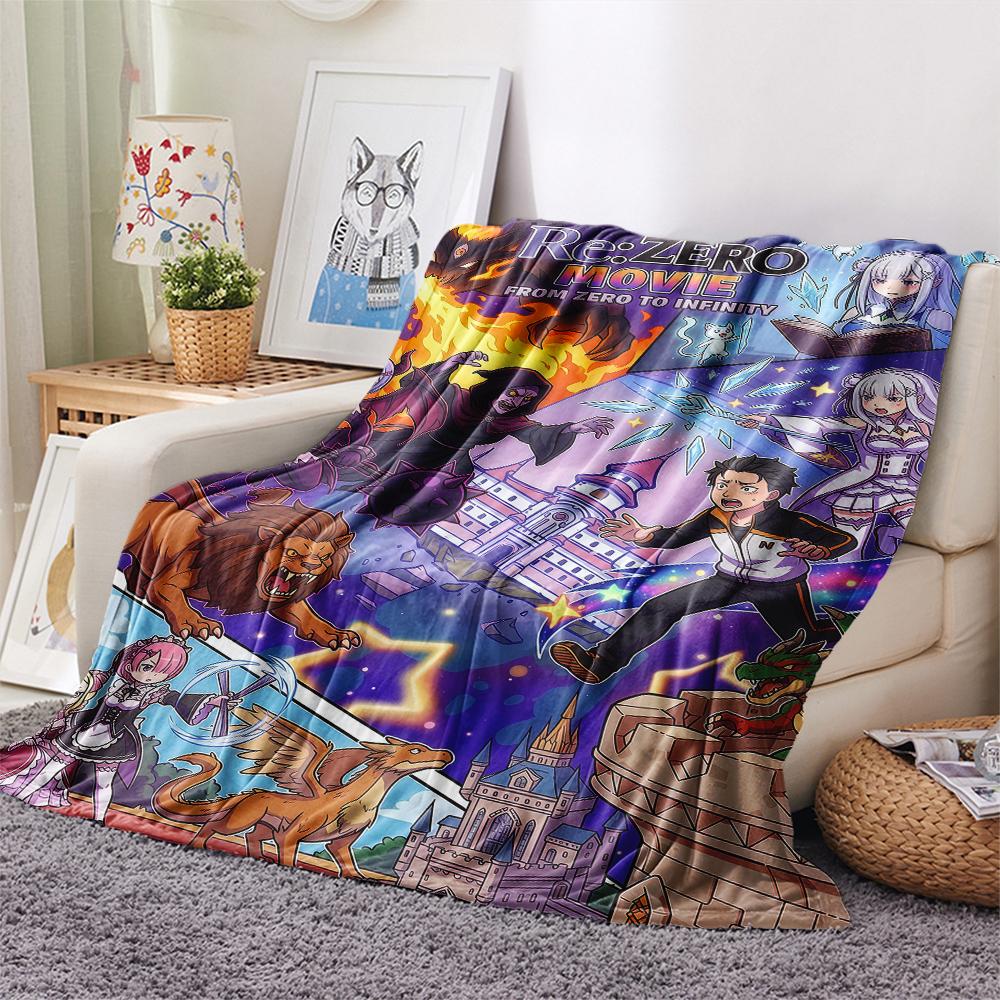 ReZero Starting Life in Another World designPrint Flannel Blanket, High quality Comfortable for All Seasons, Home Decor, Warmth and Comfort
