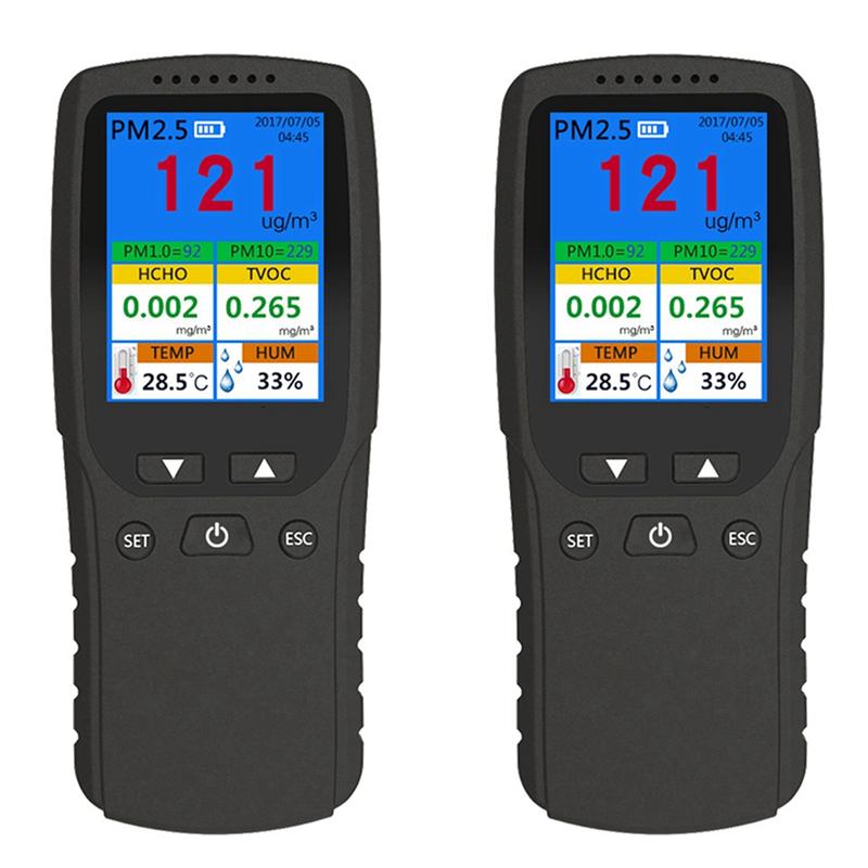 A96I-2X 9-в-1 Монитор качества воздуха В помещении и на улице PM2.5, PM1.0, PM10, HCHO, Детектор Тестер Датчик температуры и влажности