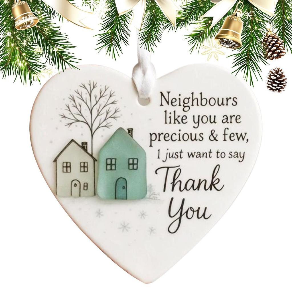 Thank You Ornament 2D Acrylic Moving Away Keepsake for Neighbours Thank You Ornament for Christmas Tree Window Door Wall Indoor