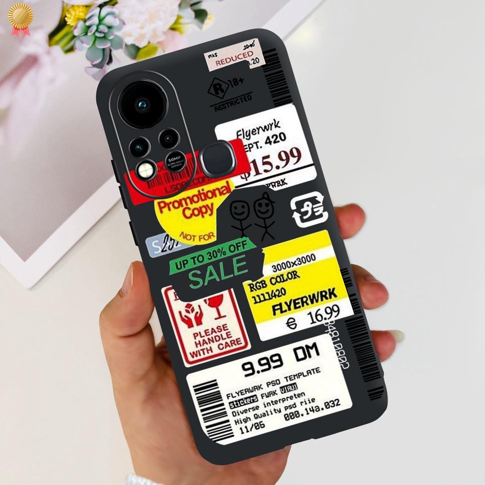 For Infinix Hot 11s Case Back Cover Clear Cute Cat Black Soft Silicone Coque For Infinix Hot11S Hot 11S Phone Case Bumper Fudna