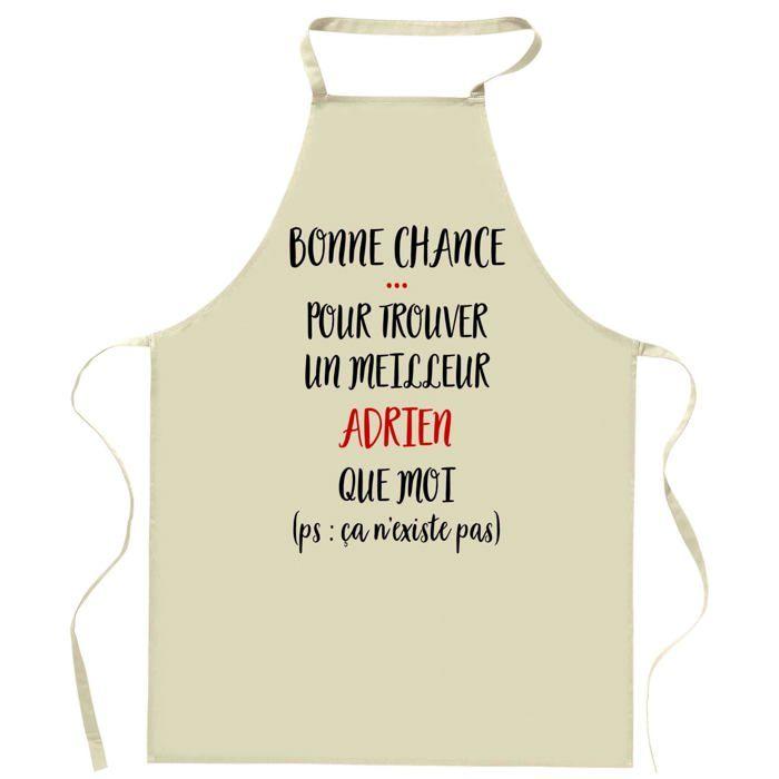 Tablier de cuisine - Adrien Ca n'existe pas - Impression bretonne - Coton résistant - Liens ajustables