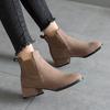 Autumn Winter Boots Women Camel Black Ankle Boots For Women Thick Heel Slip On Ladies Shoes Boots Bota Feminina Erf56