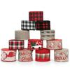 Christmas Ribbon Red Black White Plaid Santa Car Wired Gift Packing DIY Craft Xmas