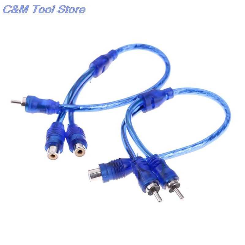 2 RCA Female To 1 RCA Male Splitter Car Audio Adapter Cable Проводной соединитель Автомобильная аудиосистема Сабвуфер Портативный динамик