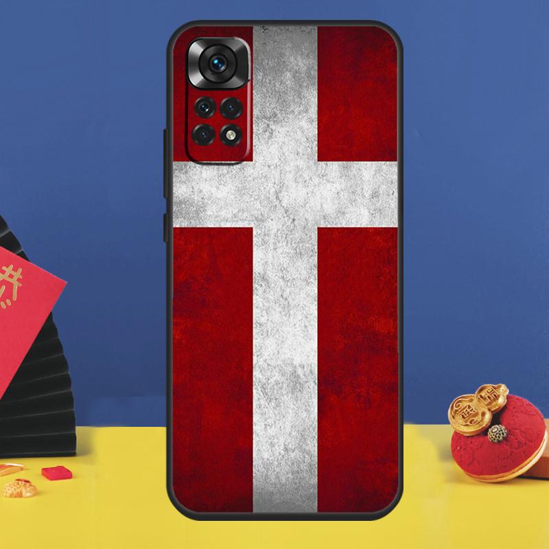 Denmark Flag Phone Case For Xiaomi Redmi Note 14 Pro 12 11 9 10 13 15 Pro Plus 10C 12C 13C 14C 15C Cover
