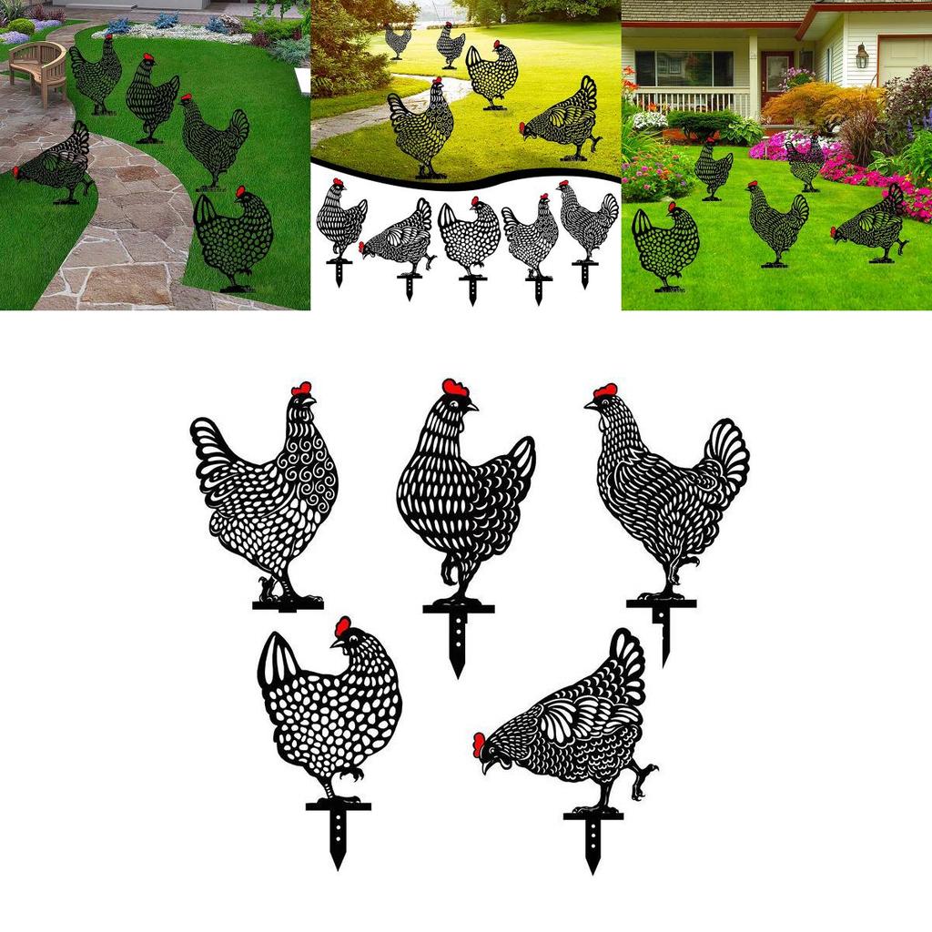 Искусственные статуи куриц, колышки для газона на заднем дворе, декор двора с курицей, садовый декор, украшение