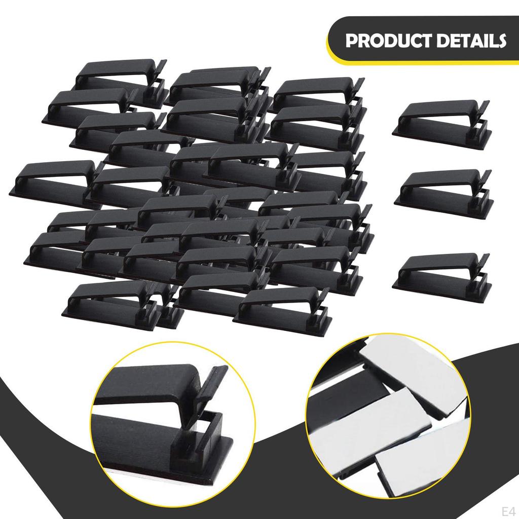 50 Pieces Cable Clips Management for under Desk Wear Resistant Wall Wire Holders TV