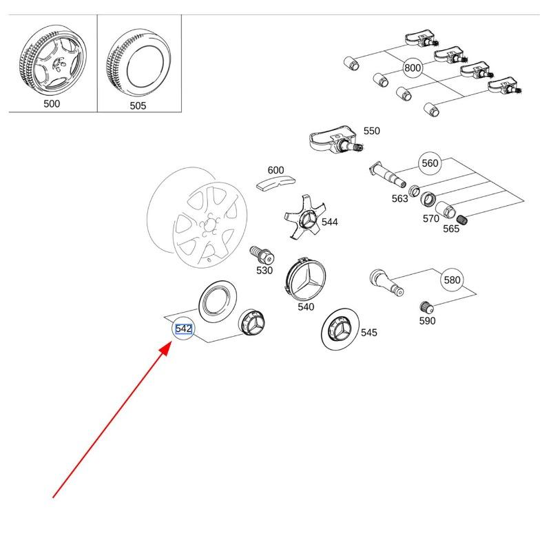 Для Maybach Mercedes Benz S-Class 2013-2020 W222 Средний колпак ступицы колеса Передняя и задняя оси A2224002800 Фирменные запчасти