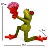 Frog Figurine with a Bouquet of Roses - Romantic Gift Decoration