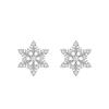 Круглой огранки серьги-пусеты из стерлингового серебра 925 пробы с муассанитами в форме снежинок
