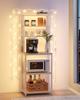 VASAGLE Kitchen Storage Rack, Coffee Bar, Baker’s Rack, Total 6 Shelves and 6 Hooks, for Microwave, Steel Frame, Industrial, 40 x 60 x 167 cm
