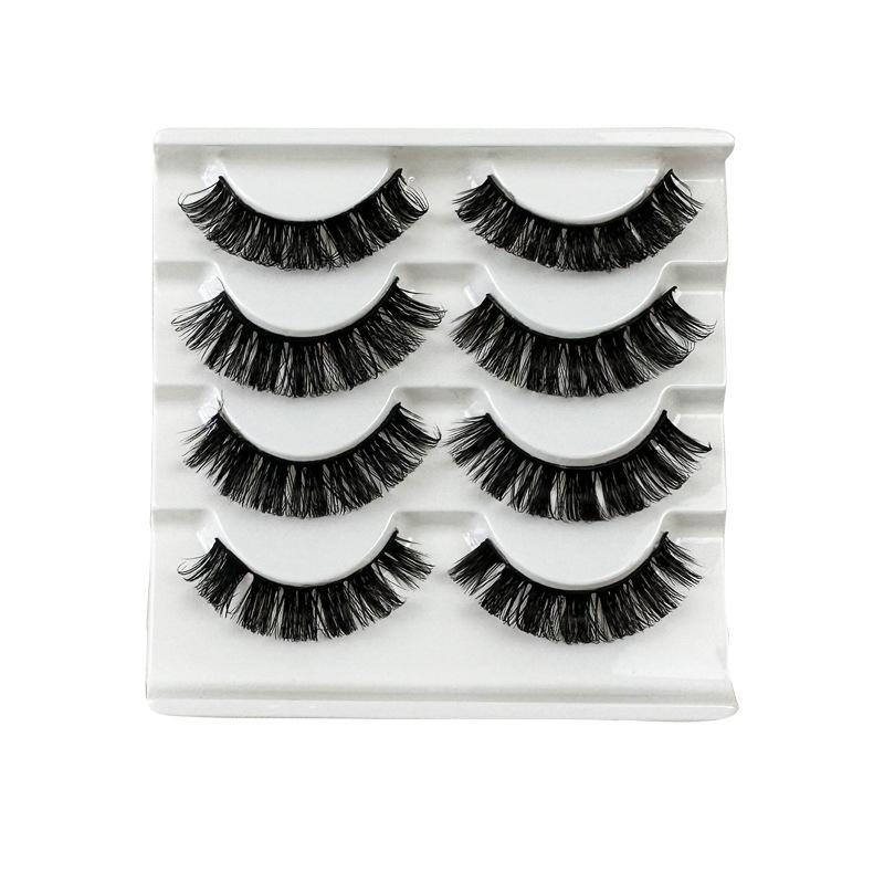 Hot Sale 14 Packs Fluffy Messy Strips False Eyelashes Curled Thick Eyelashes