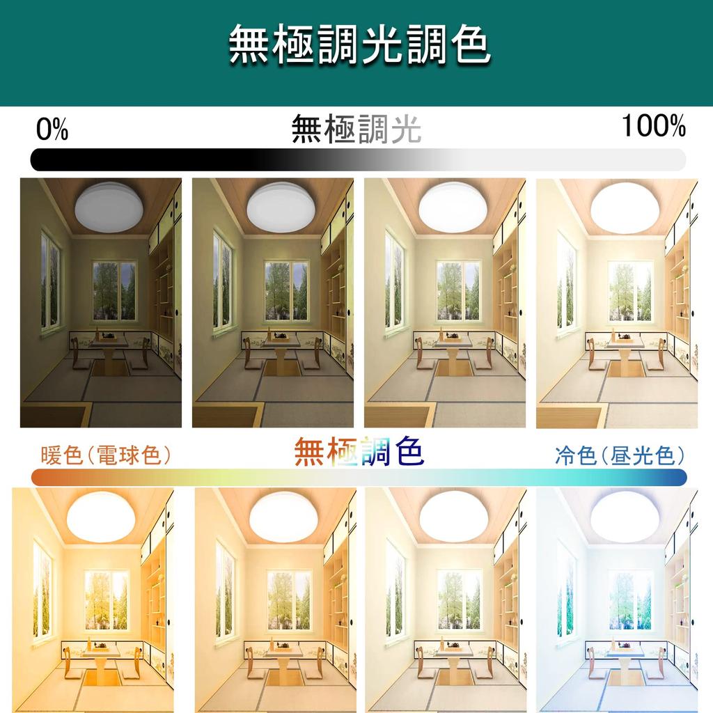 [Set of 2] LED Ceiling Light, 33W (35W), 3900lm, Stepless Dimming, Color Adjustment, Remote Control, Night Light, Energy Saving, Sleep Timer,