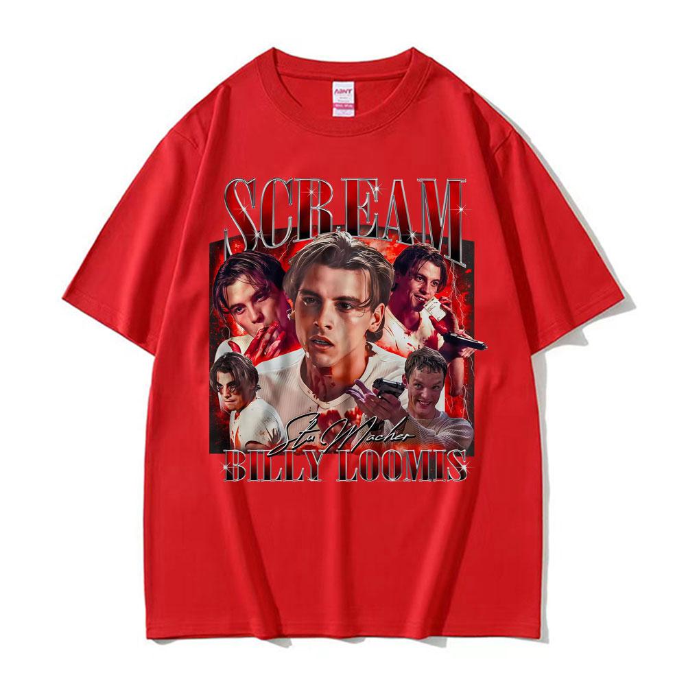 Retro Scream Movie Billy Loomis Graphic Tshirt Unisexs Clothing Fashion Hip Hop Classic T Shirts Unisex Oversized T Shirt Streetwear