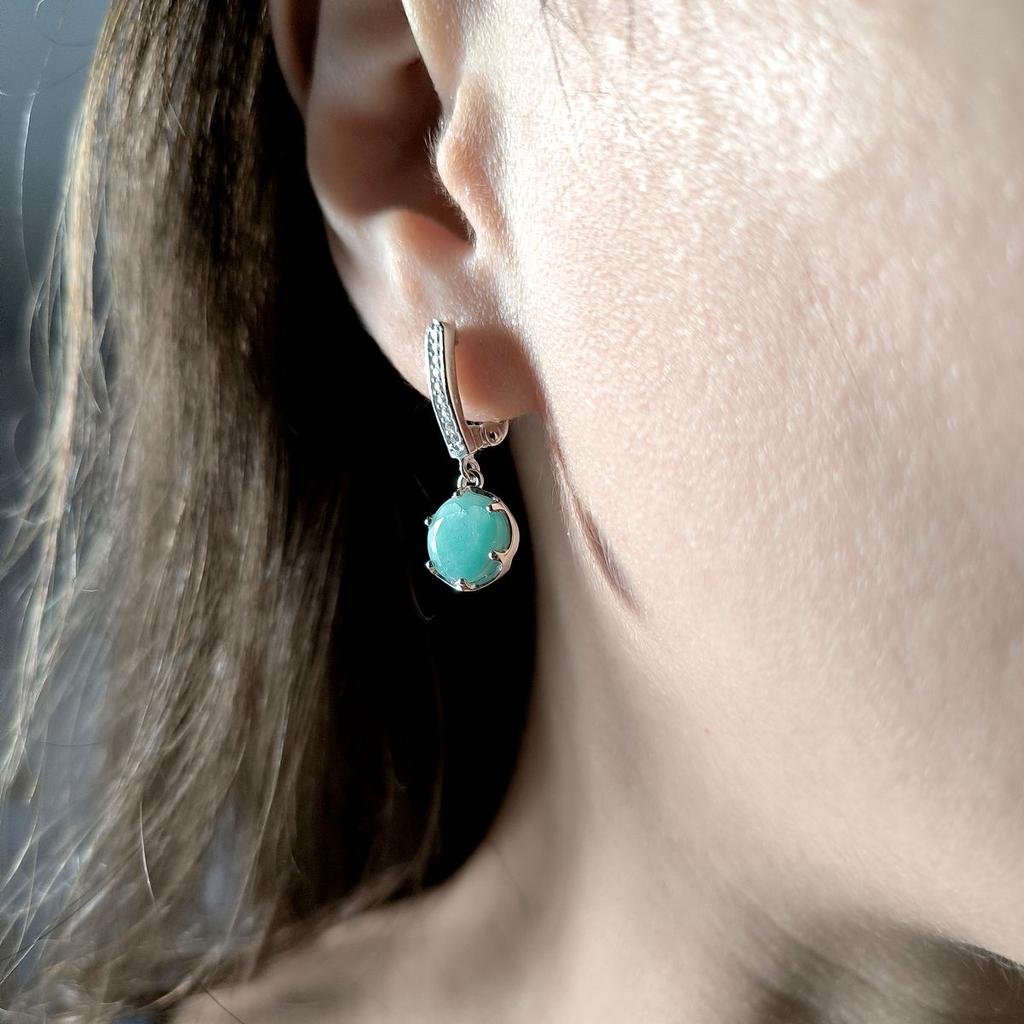 Серебряные серьги с натуральным изумрудом 5.533ct (2167181)