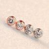 European and American Rose Gold 6MM Zircon Titanium Steel Earrings