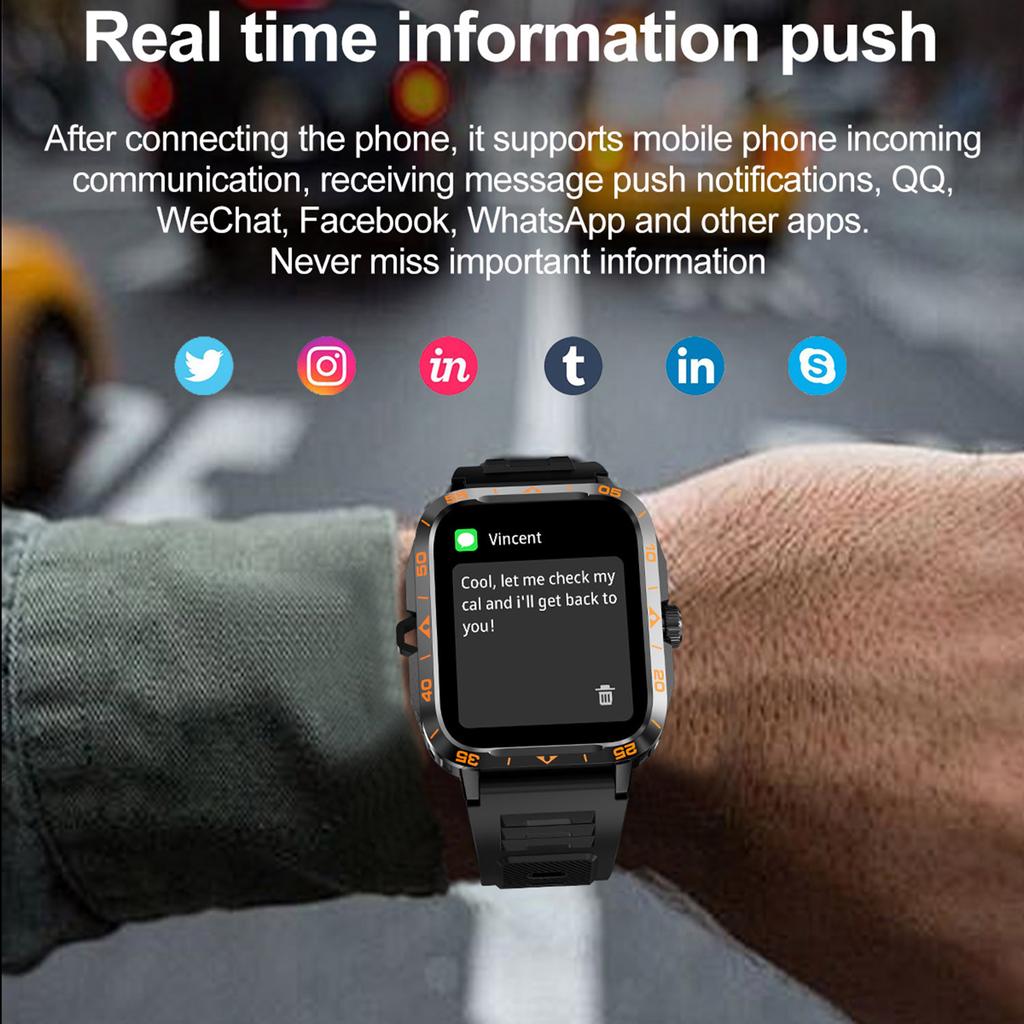 ZW59 Bluetooth-совместимые умные часы для звонков, мониторинга артериального давления, сна, здоровья, спортивные часы с фонариком