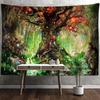 Гобелен с грибным лесом, настенный психоделический колдовство, эстетика мечты, фон для комнаты, гостиной, ткань, домашний декор