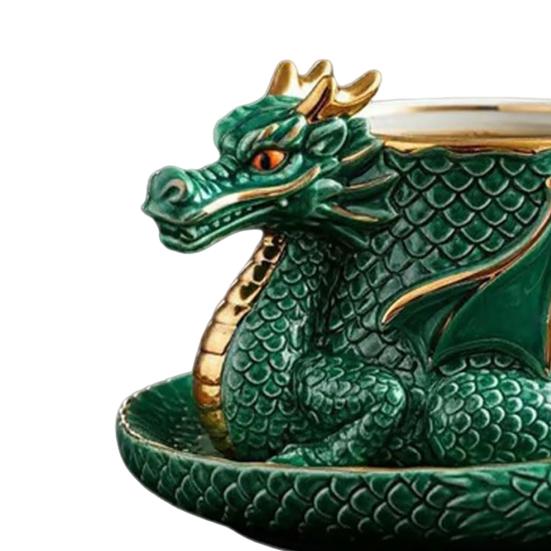 Кофейная кружка в форме дракона, сделанная вручную из смолы, коллекционная, мифическое существо в стиле дракона, декор для кухни