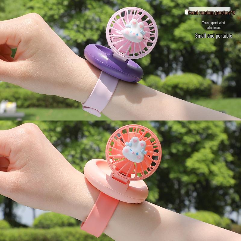 2025 Student Portable USB Wearable Mini Fan Watch for Kids