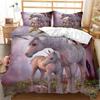 Милый пододеяльник с единорогом из микрофибры, лесной белый единорог, лошадь, одеяло, покрывало, летающая лошадь, комплект постельного белья King Full для девочек-подростков