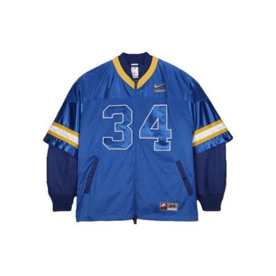 Nike Ambush Collaboration SS23 Свободная многослойная куртка с бейсбольным воротником в американском стиле ретро Куртка унисекс Синяя DX6917-455