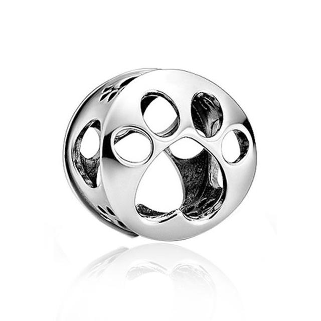 Стерлингового серебра 925 пробы, сердце, лапа животного, прозрачная снежинка, сверкающая корона, подвеска в виде тыквы, подходит для оригинального модного браслета