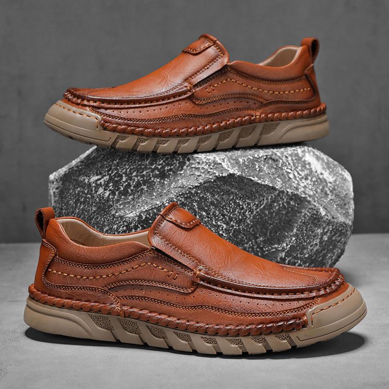 Мужская кожаная обувь ручной работы, мокасины, повседневные удобные мужские лоферы, кожаные туфли без застежек, мужская обувь на плоской подошве, распродажа, прогулочная обувь