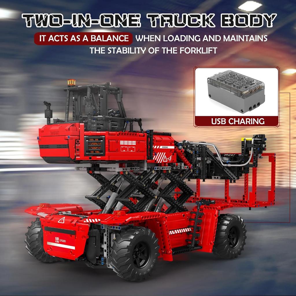 MOULD KING 17029/17030 Набор моделей для сборки контейнеровоза с ножницами Технический радиоуправляемый автомобиль для взрослых Для детей Подарок на день рождения