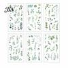 Nature Themed Stickers 6 Sheets/Set Natural Flower Scrapbook Stickers, Waterproof PVC Floral Plants Decals, Botanical Art Transparent Decorative