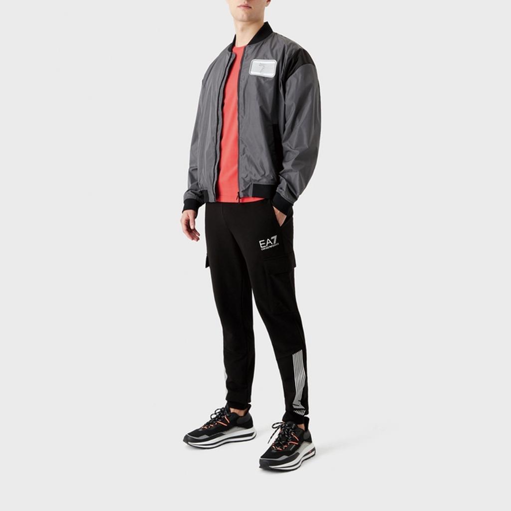 Emporio Armani SS23 Серия EA7 Полосатая футболка с круглым вырезом и принтом логотипа Мужские Топы Оранжевый 3RPT03-PJ3BZ-1480