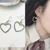 Women Elegant Fashion Hollow Out Love Heart Drop Piercing Earring MIT