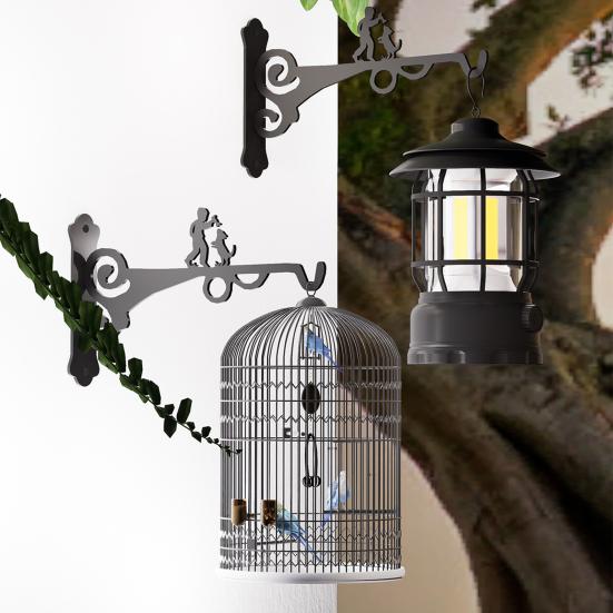 Настенная вешалка для растений, настенный крючок с металлическим покрытием, устойчивый к ржавчине, внутренний и наружный кронштейн для подвешивания растений, фонарь с колокольчиком, кормушка для птиц