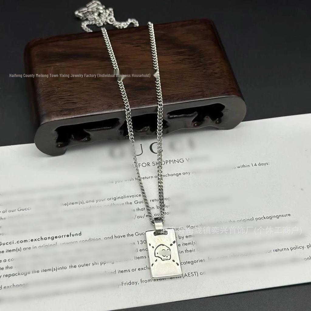 Винтажное ожерелье с двойным символом G, черепом и ключом: Унисекс Большой Размер, Смелая Любовь и Цепочка-свитер с Головой Тигра