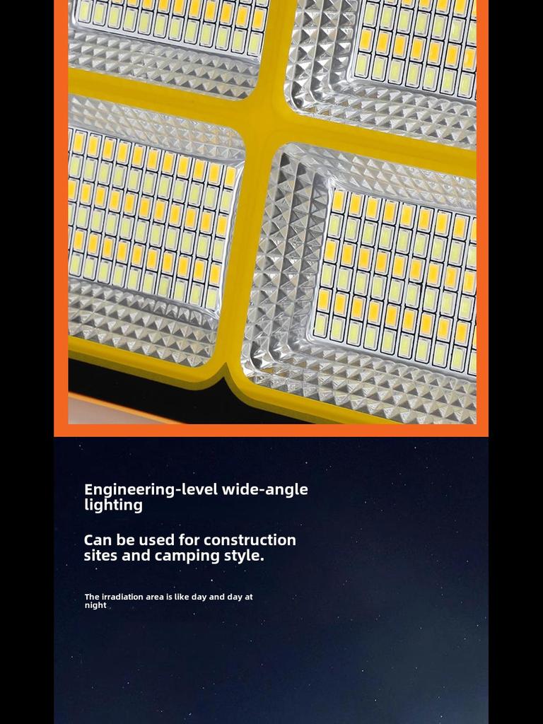 Портативный перезаряжаемый солнечный прожектор для кемпинга на открытом воздухе и использования в чрезвычайных ситуациях